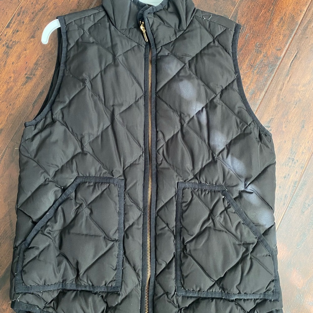 Black Quilted Vest with Pockets
